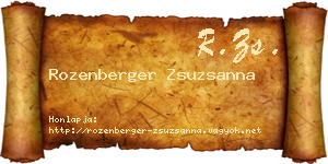 Rozenberger Zsuzsanna névjegykártya